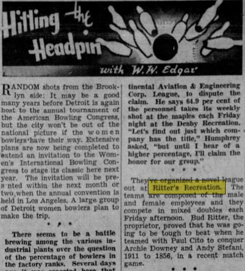 Ritter Recreation - Dec 1940 Article (newer photo)
